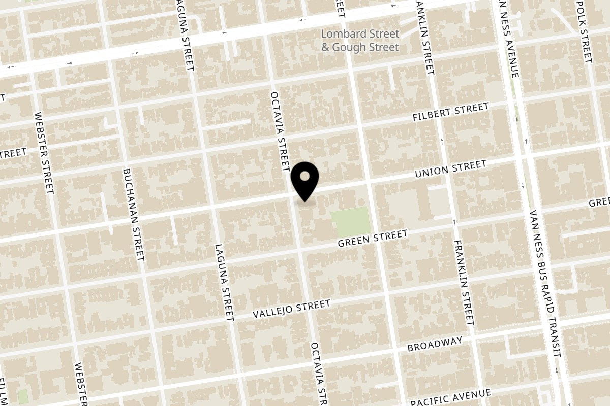 Map showing the location of Milos Taverna on 1787 Union St in San Francisco